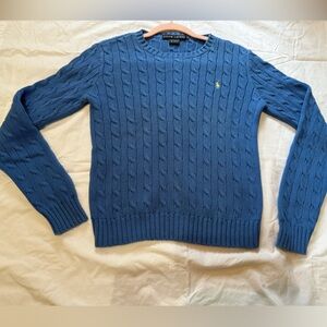 Ralph Lauren Classic Blue Cable Knit Sweater